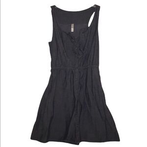 Xhilaration Large Juniors Ruffled Front Gray Denim Sundress